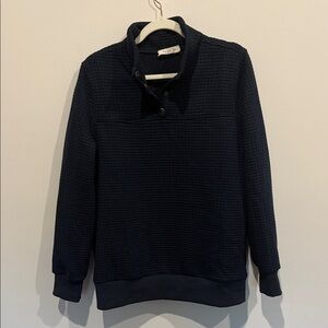 Doe & Rae Women’s Size Large Navy Quilted Waffle Quarter Zip Sweatshirt